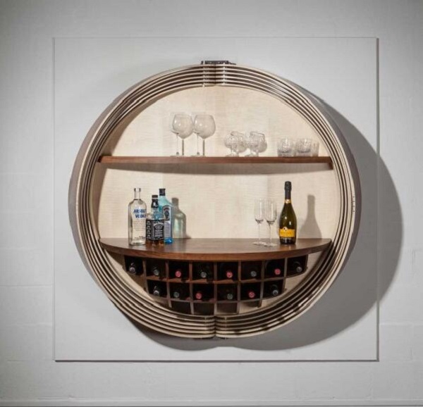 酒柜設計：神奇的壁掛式酒柜