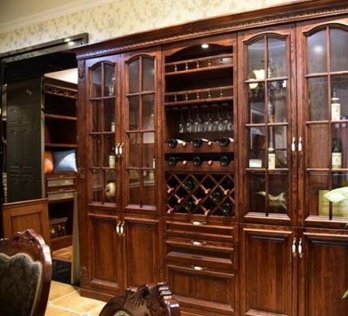 法式實木紅酒柜設計